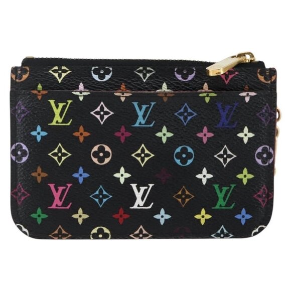 LOUIS VUITTON Multicolor Pochette Cles NM Coin Purse Black M60279 Auth 145060V - Picture 2 of 16